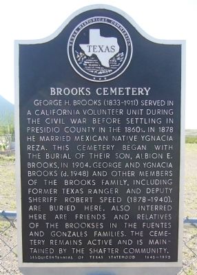 Brooks Cemetery Marker image. Click for full size.