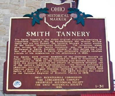 Smith Tannery Marker image. Click for full size.