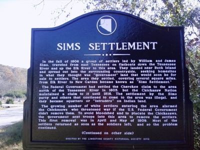 Sims Settlement Marker image. Click for full size.