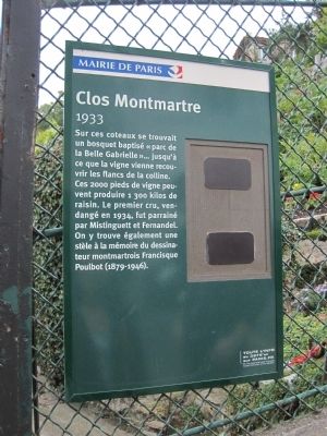 Clos Montmartre Marker image. Click for full size.