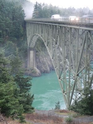 Deception Pass and Deception Pass Bridge. Click for full size. Deception Pass and Deception Pass Bridge image. Click for full size.
