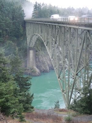 Deception Pass and Deception Pass Bridge image. Click for full size.