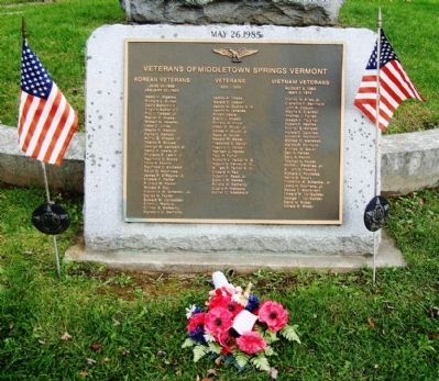 Other Veterans plaque in front of monument image. Click for full size.