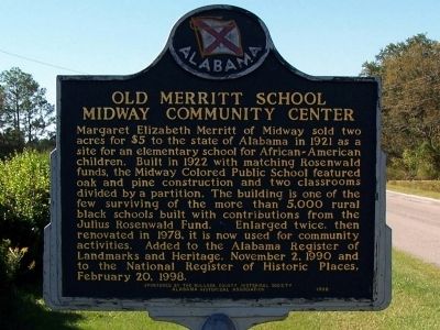 Old Merritt School Midway Community Center Marker image. Click for full size.