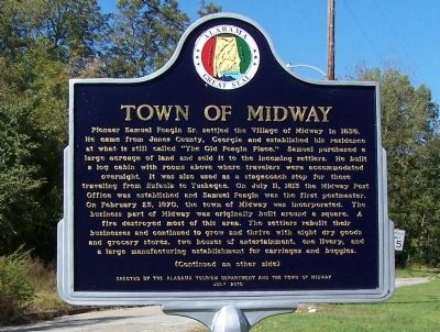 Town of Midway Marker, front image. Click for full size.