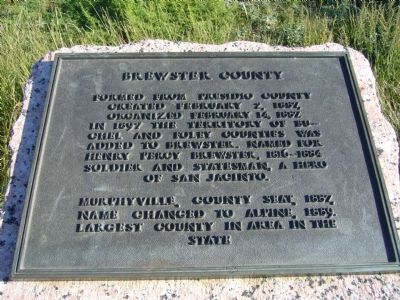 Brewster County Marker image. Click for full size.