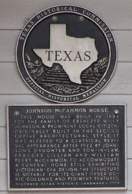 Johnson-McCammon House Marker. Click for full size. Johnson-McCammon House Marker image. Click for full size.