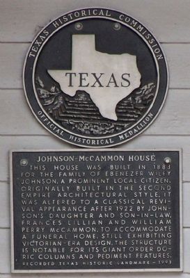 Johnson-McCammon House Marker image. Click for full size.