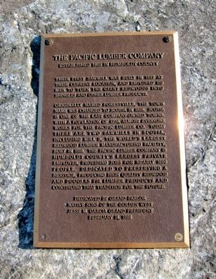 The Pacific Lumber Company Marker image. Click for full size.