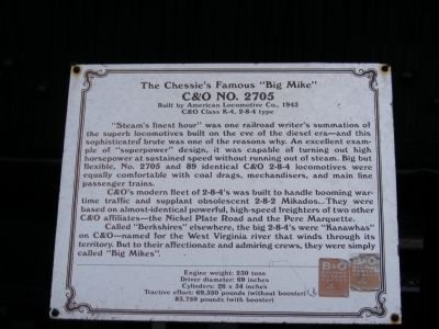 The Chessie's Famous "Big Mike" Marker image. Click for full size.