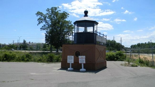 Cedar Point Lighthouse Cupola with marker panels in front image. Click for full size.