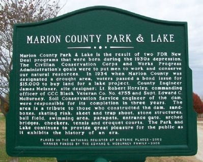 Marion County Park & Lake Marker image. Click for full size.