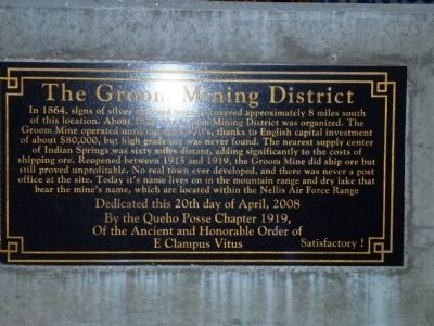 The Groom Mining District Marker image. Click for full size.