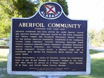 Aberfoil Community Marker, back image. Click for full size.