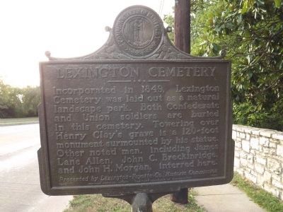Lexington Cemetery Marker image. Click for full size.