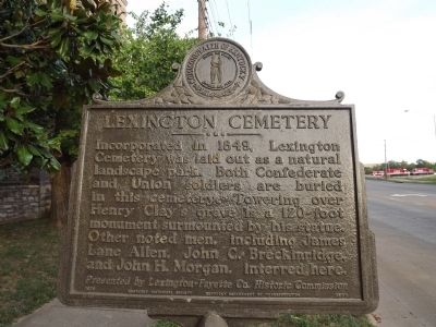 Lexington Cemetery Marker image. Click for full size.