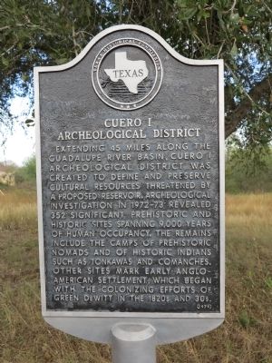 Cuero I Archeological District Marker image. Click for full size.