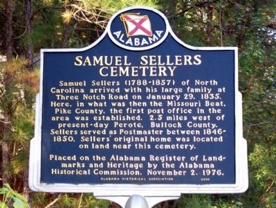 Samuel Sellers Cemetery Marker image. Click for full size.