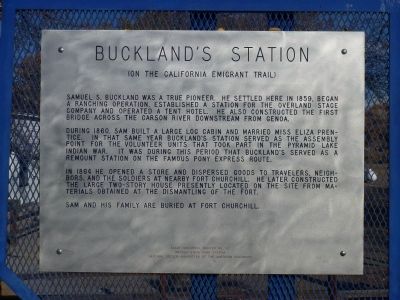 Buckland's Station Marker image. Click for full size.