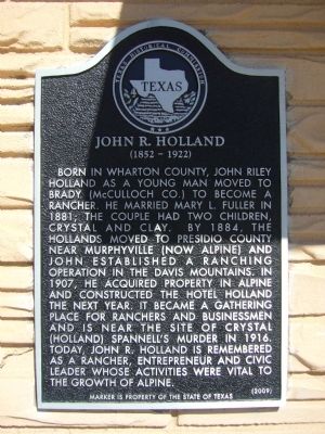 John R. Holland Marker image. Click for full size.
