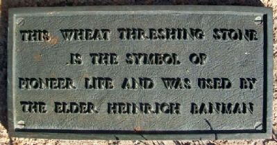 Banman Wheat Threshing Stone Marker image. Click for full size.
