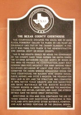 Bexar County Courthouse Marker image. Click for full size.
