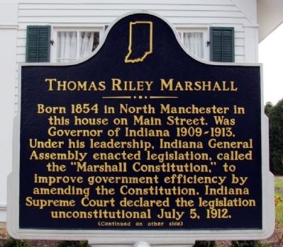 Thomas Riley Marshall Marker image. Click for full size.