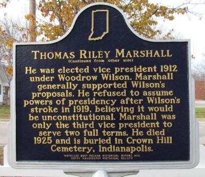 Thomas Riley Marshall Marker image. Click for full size.