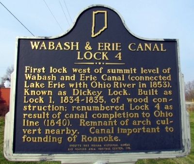 Wabash & Erie Canal Lock 4 Marker image. Click for full size.