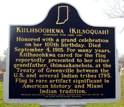 Kiilhsoohkwa (Kilsoquah) Marker (Back) image. Click for full size.