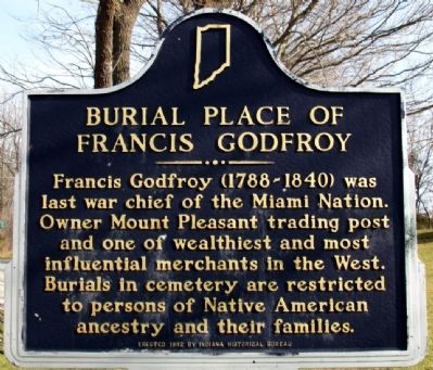 Burial Place of Francis Godfroy Marker image. Click for full size.