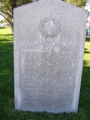 Old Fort Davis CSA Marker image. Click for full size.