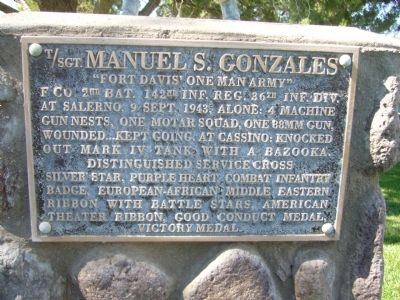 T/SGT. Manuel S. Gonzales Marker image. Click for full size.