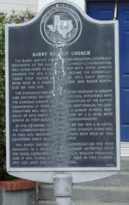 Barry Baptist Church Marker image. Click for full size.