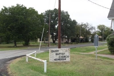 Barry Baptist Church Marker seen at Houston Street image. Click for full size.