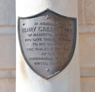 Henry Greene Cole Dedication Plaque image. Click for full size.
