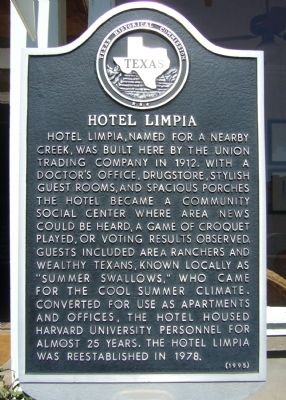 Hotel Limpia Marker image. Click for full size.