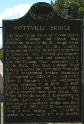 Mottville Bridge Marker (Front) image. Click for full size.