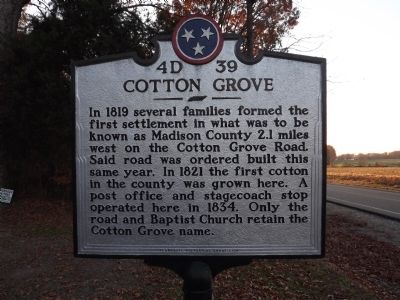 Cotton Grove Marker image. Click for full size.
