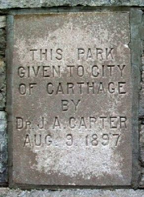 Last Skirmish of the Battle of Carthage Park Marker. Click for full size. Last Skirmish of the Battle of Carthage Park Marker image. Click for full size.