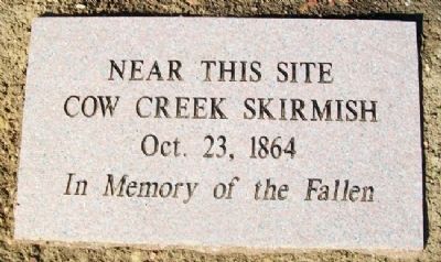 Cow Creek Skirmish Marker. Click for full size. Cow Creek Skirmish Marker image. Click for full size.