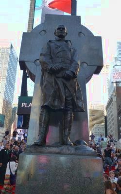 Monument to Father Duffy, south face - in Duffy Square image. Click for full size.