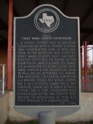 First Ward County Courthouse Marker image. Click for full size.