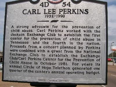 Carl Lee Perkins Marker image. Click for full size.