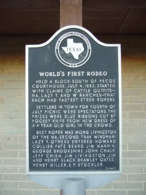 World's First Rodeo Marker image. Click for full size.