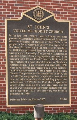 St. John's United Methodist Church Marker image. Click for full size.
