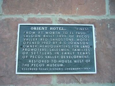 Orient Hotel Marker image. Click for full size.
