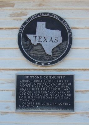 Mentone Community Church Marker. Click for full size. Mentone Community Church Marker image. Click for full size.