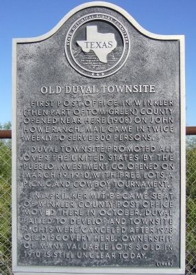 Old Duval Townsite Marker image. Click for full size.