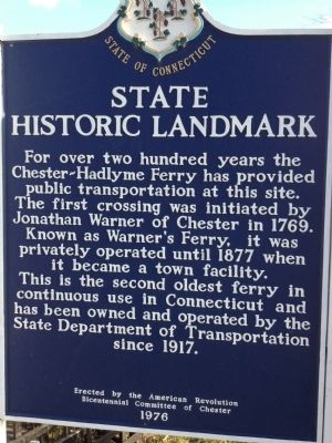 Chester-Hadlyme Ferry Marker image. Click for full size.